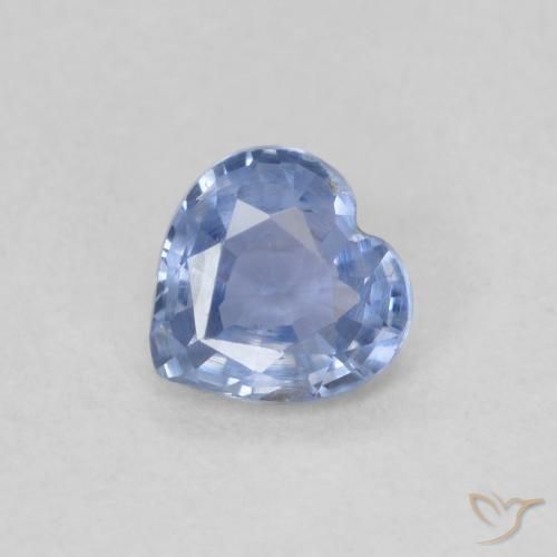 0.45ct Натуральный Пастельно-синий Сапфир, Сердце, Чистота VS