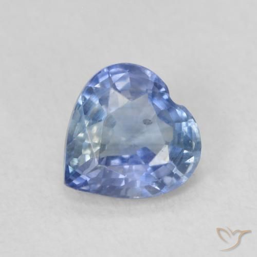 0.58ct Натуральный Светло-синий Сапфир, Сердце, Чистота VS