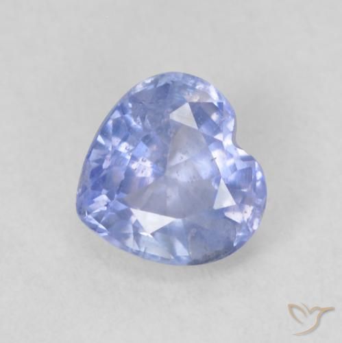 0.62ct Натуральный Светло-пурпурно-синий Сапфир, Сердце, Чистота VS