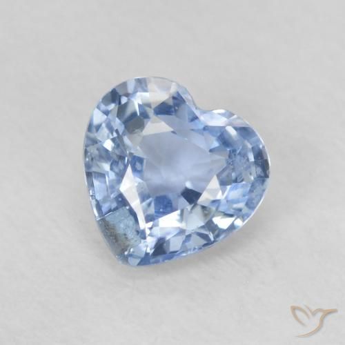 0.59ct Натуральный Светло-голубой Сапфир, Сердце, Чистота VS