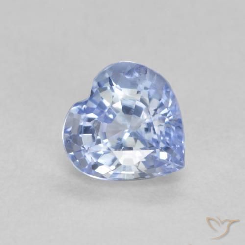 0.61ct Натуральный Пастельно-синий Сапфир, Сердце, Чистота VS