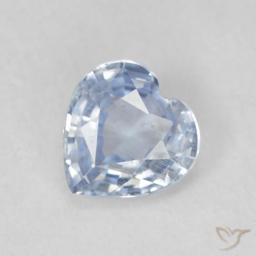 0.55ct Натуральный Светло-голубой Сапфир, Сердце, Чистота VS