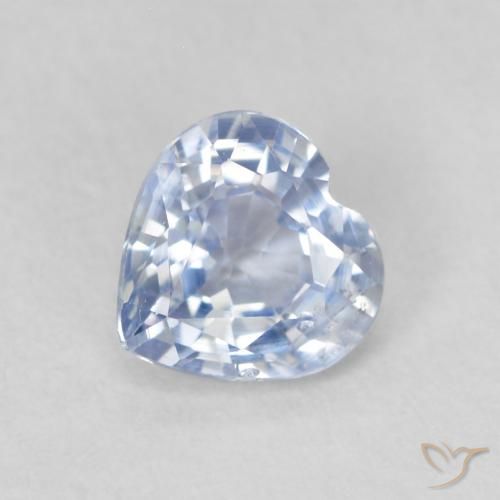 0.63ct Натуральный Голубовато-белый Сапфир, Сердце, Чистота VS