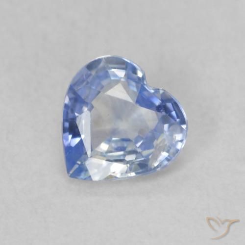 0.44ct Натуральный Пастельно-синий Сапфир, Сердце, Чистота VS