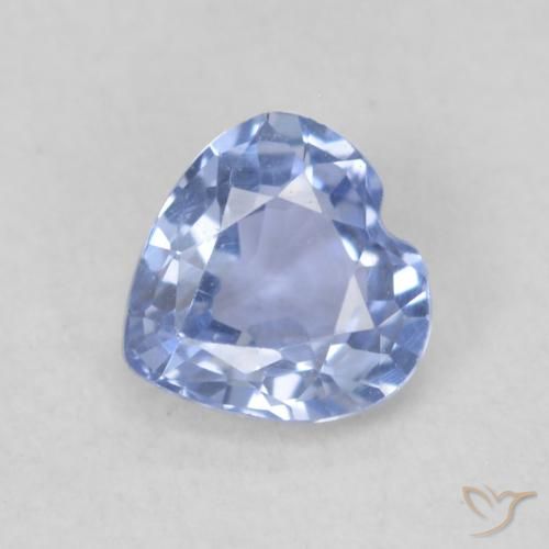 0.43ct Натуральный Светло-фиолетово-синий Сапфир, Сердце, VVS-VS