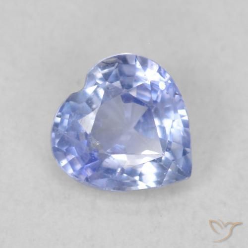 0.46ct Натуральный Пастельно-синий Сапфир, Сердце, Чистота VS