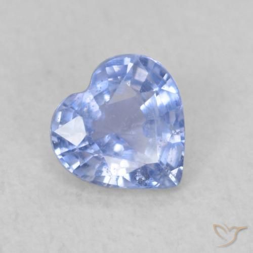 0.40ct Натуральный Пастельно-синий Сапфир, Сердце, Чистота VS