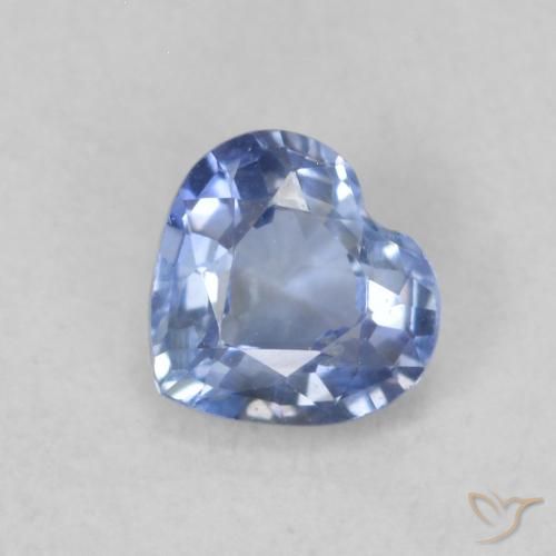 0.37ct Натуральный Светло-синий Сапфир, Сердце, Чистота VS
