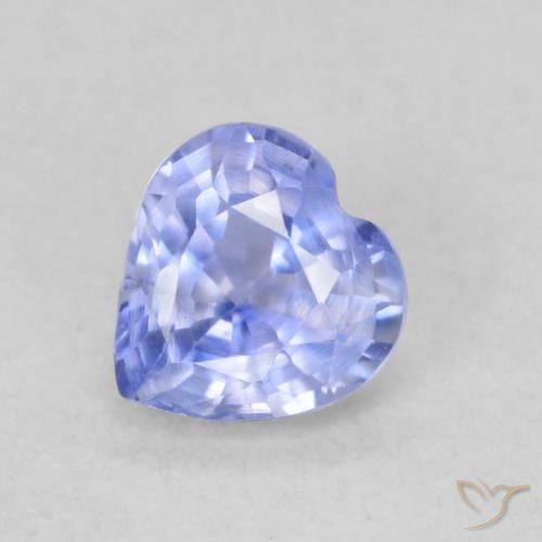 0.43ct Натуральный Светло-пурпурно-синий Сапфир, Сердце, Чистота VS