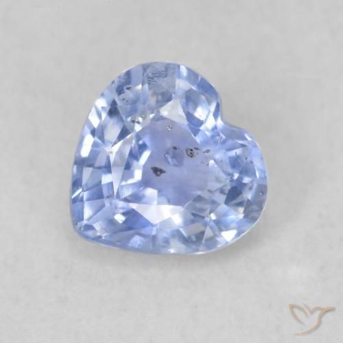 0.50ct Натуральный Светло-синий Сапфир, Сердце, Чистота VS