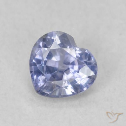 0.42ct Натуральный Светло-синий Сапфир, Сердце, Чистота VS