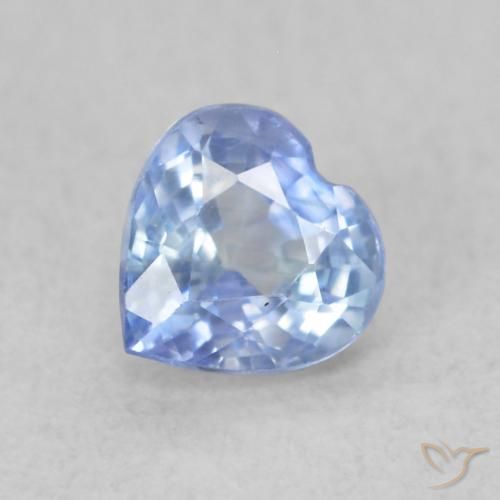 0.51ct Натуральный Пастельно-синий Сапфир, Сердце, Чистота VS