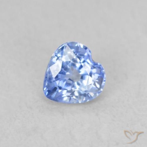 0.39ct Натуральный Светло-фиолетово-синий Сапфир, Сердце, Чистота VS