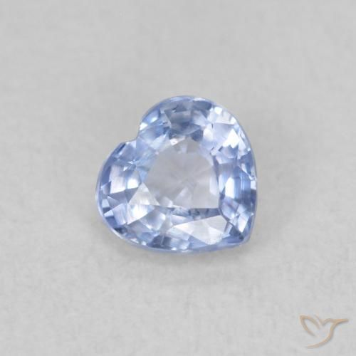 0.40ct Натуральный Светло-синий Сапфир, Сердце, Чистота VS