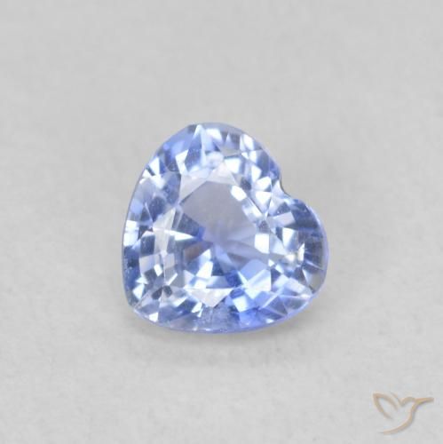 0.44ct Натуральный Пастельно-синий Сапфир, Сердце, Чистота VS