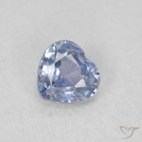 0.39ct Натуральный Светло-пурпурно-синий Сапфир, Сердце, VVS-VS