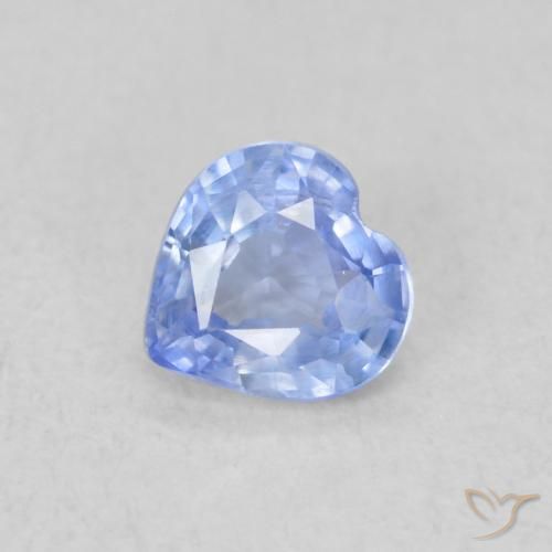 0.45ct Натуральный Светло-пурпурно-синий Сапфир, Сердце, Чистота VS
