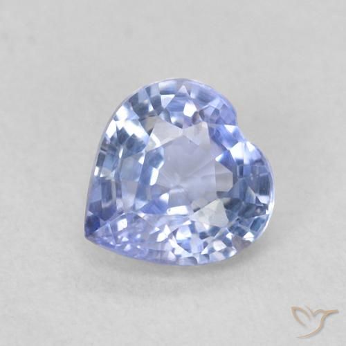 0.43ct Натуральный Светло-пурпурно-синий Сапфир, Сердце, Чистота VS