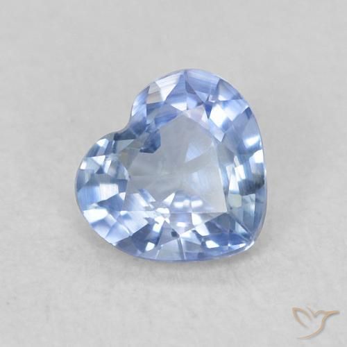 0.39ct Натуральный Светло-синий Сапфир, Сердце, Чистота VS