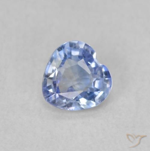 0.41ct Натуральный Пастельно-синий Сапфир, Сердце, Чистота VS