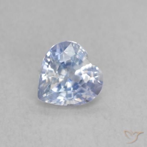 0.42ct Натуральный Голубовато-белый Сапфир, Сердце, Чистота VS