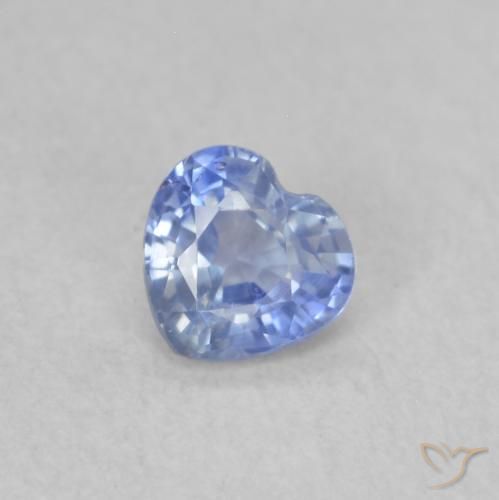 0.36ct Натуральный Пастельно-синий Сапфир, Сердце, Чистота VS