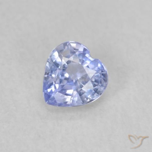 0.38ct Натуральный Пастельно-синий Сапфир, Сердце, Чистота VS