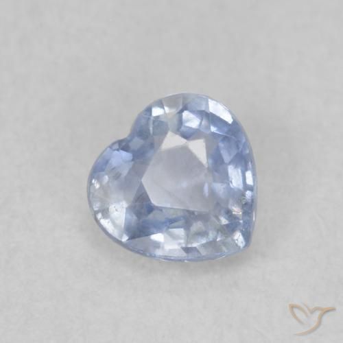 0.50ct Натуральный Светло-голубой Сапфир, Сердце, Чистота VS
