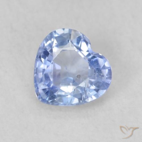 0.49ct Натуральный Пастельно-синий Сапфир, Сердце, Чистота VS