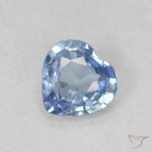 0.38ct Натуральный Пастельно-синий Сапфир, Сердце, Чистота VS