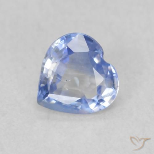 0.38ct Натуральный Пастельно-синий Сапфир, Сердце, Чистота VS