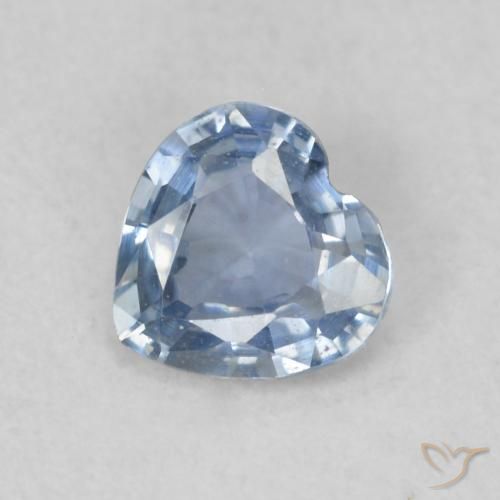 0.44ct Натуральный Светло-синий Сапфир, Сердце, Чистота VS