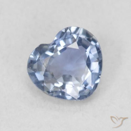 0.42ct Натуральный Светло-фиолетово-синий Сапфир, Сердце, VVS-VS