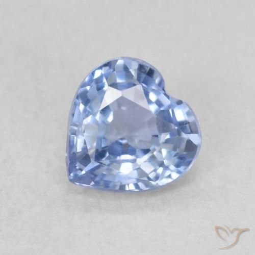0.43ct Натуральный Светло-синий Сапфир, Сердце, VVS-VS
