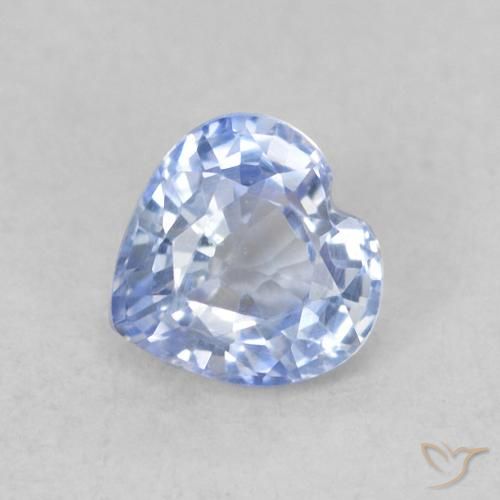 0.42ct Натуральный Светло-синий Сапфир, Сердце, VVS-VS