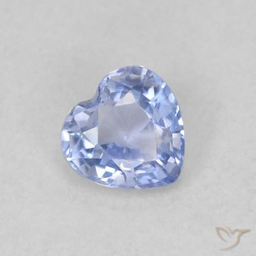 0.30ct Натуральный Пастельно-синий Сапфир, Сердце, Чистота VS