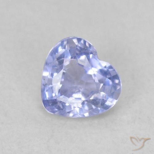 0.39ct Натуральный Светло-пурпурно-синий Сапфир, Сердце, Чистота VS