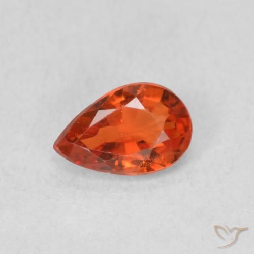 0.48ct Натуральный Красновато-оранжевый Сапфир, Форма груши, Чистота VS