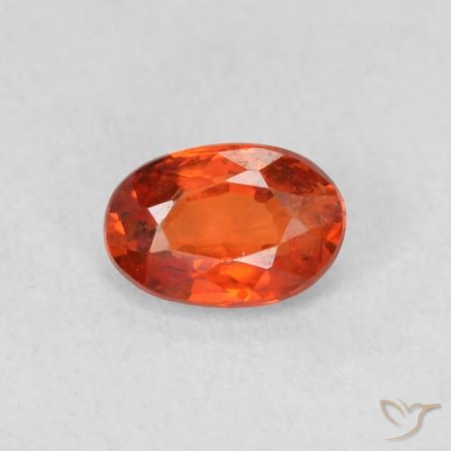 0.62ct Натуральный Теплый апельсин Сапфир, Овал, Чистота VS