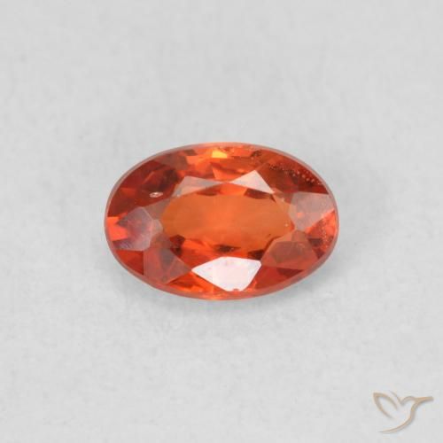0.56ct Натуральный Теплый апельсин Сапфир, Овал, Чистота VS