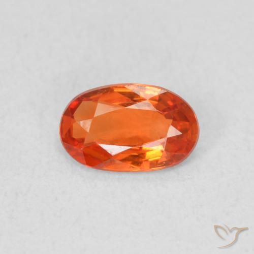 0.48ct Натуральный Огонь Оранжевый Сапфир, Овал, VVS-VS