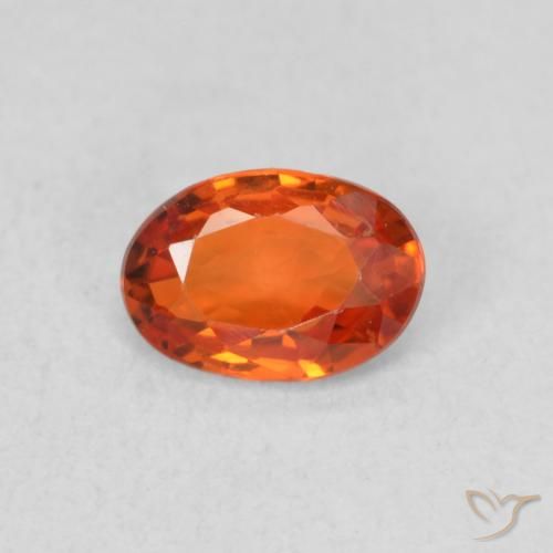 0.57ct Натуральный Теплый апельсин Сапфир, Овал, Чистота VS