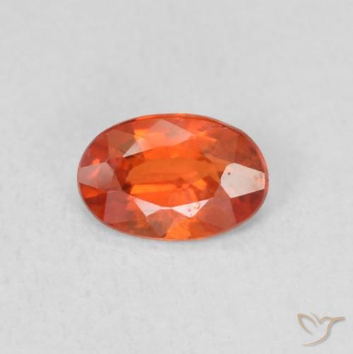 0.52ct Натуральный Огонь Оранжевый Сапфир, Овал, Чистота VS