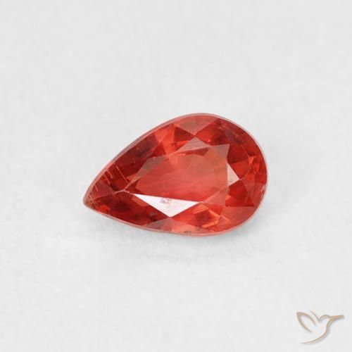 0.55ct Натуральный Средний красный Сапфир, Форма груши, Чистота VS