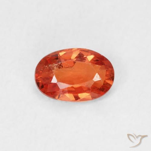 0.56ct Натуральный Янтарный Апельсин Сапфир, Овал, Чистота VS