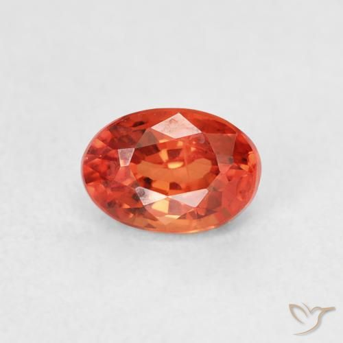 0.78ct Натуральный Теплый апельсин Сапфир, Овал, Чистота VS
