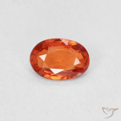 0.44ct Натуральный Красновато-оранжевый Сапфир, Овал, Чистота VS