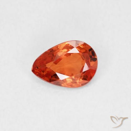 0.44ct Натуральный Красновато-оранжевый Сапфир, Форма груши, Чистота VS