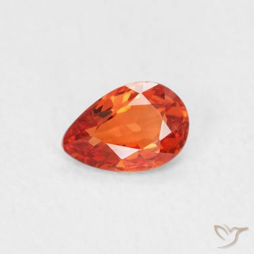 0.42ct Натуральный Теплый апельсин Сапфир, Форма груши, VVS-VS
