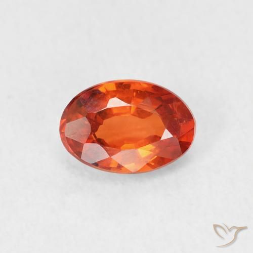 0.68ct Натуральный Янтарный Апельсин Сапфир, Овал, VVS-VS